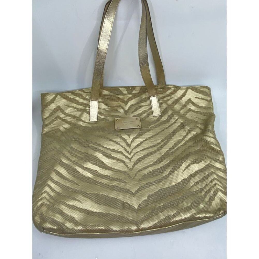 MICHAEL KORS Gold Tan Large Inter Woven Tote Bag - Picture 4 of 16
